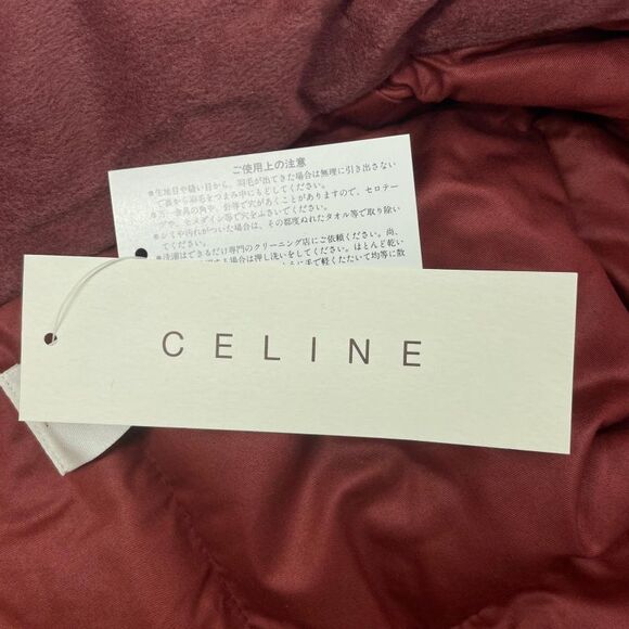 ◇celine Saf1553736 100% Cotton Triomphe Sleeper Down Vest Pink M~L Made In - Picture 8 of 9